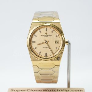 Vacheron Constantin Historiques 222 18K Yellow Gold Gold Dial Hexagonal Bracelet 37mm Replica Watch - 1-188-scaled