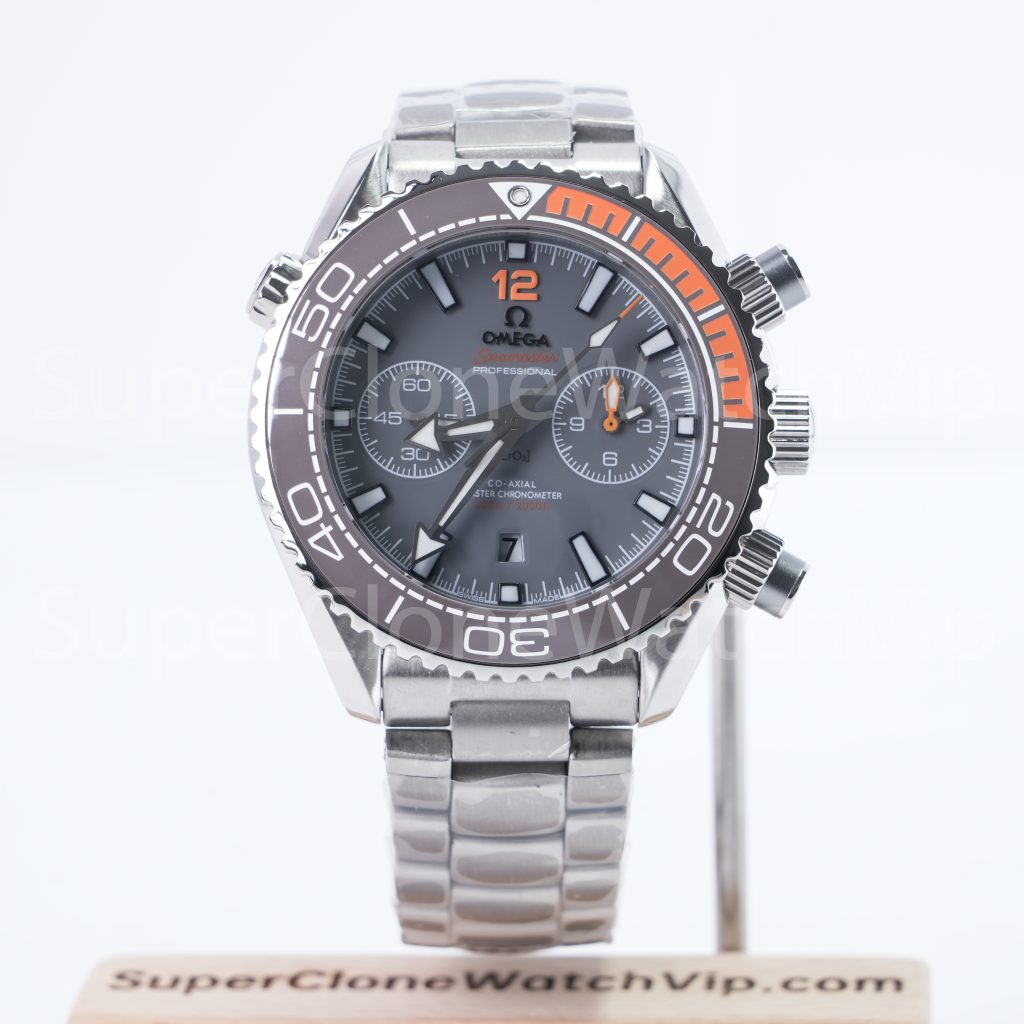 Omega Seamaster Planet Ocean 600M Chronograph Steel Model Grey Dial Grey-Orange Ceramic Bezel Steel Bracelet 45.5mm Replica Watches - 1-191-scaled