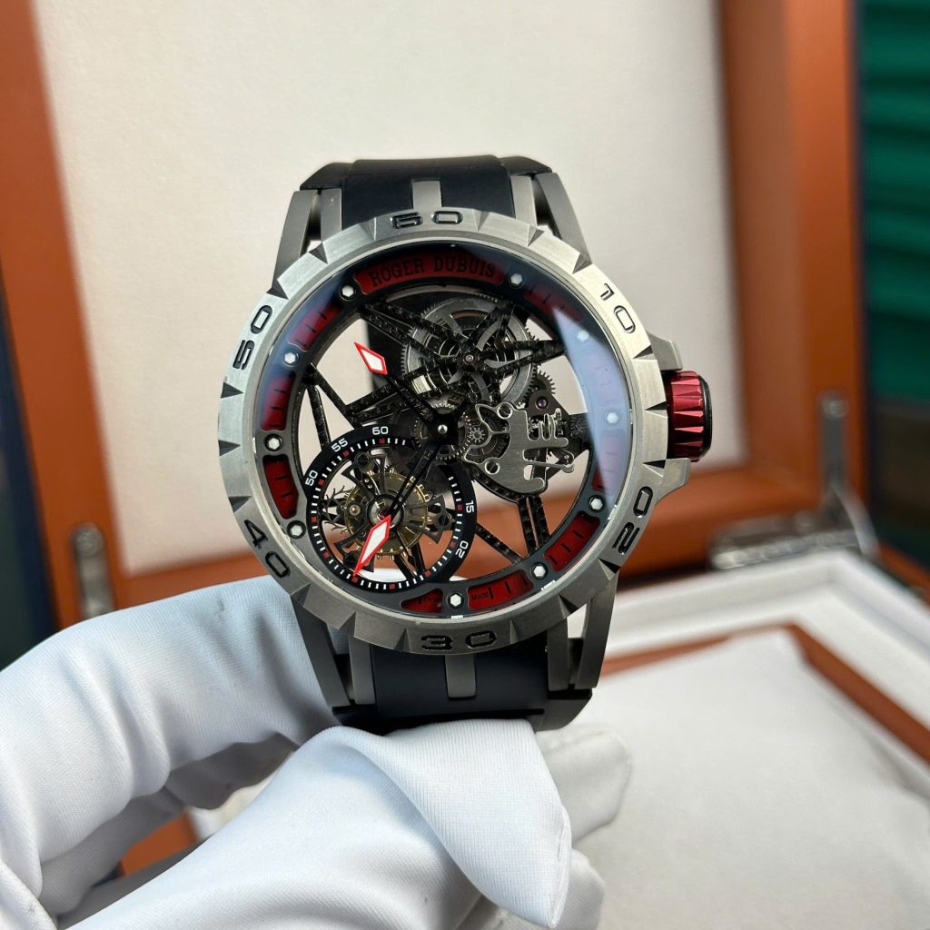 Roger Dubuis Excalibur Spider RDDBEX0545 Titanium Skeleton Dial Titanium Bezel Black Rubber Strap 45mm Replica Watches - 1-195