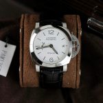 Panerai Luminor BiTempo PAM01367 Steel Model White Dial Black Alligator Leather Strap 44mm Replica Watches - 1-197