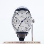 IWC Portugieser Automatic 7 Days Steel Model White Dial Blue Crocodile Leather Strap 42mm Replica Watches - 1-199-scaled