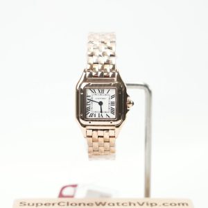 Cartier Panthère Rose Gold White Dial Rose Gold Bracelet 22x30mm Replica Watches - 1-212-scaled
