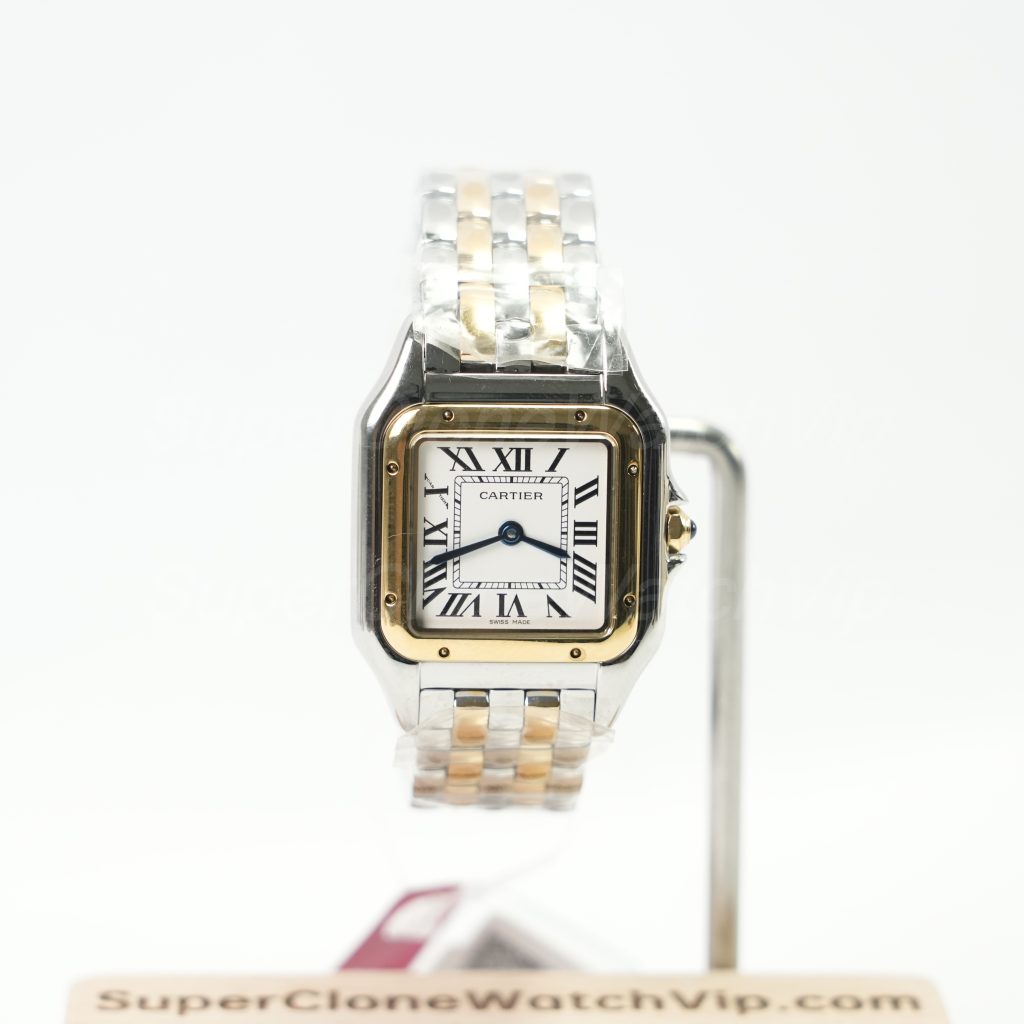 Cartier Panthère Two-Tone White Dial Two-Tone Bracelet 27x37mm Replica Watches - 1-217-scaled