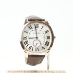 Cartier Drive de Cartier Rose Gold Silver Dial Brown Alligator Leather Strap 40mm Replica Watches - 1-219-scaled