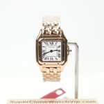 Cartier Panthère Rose Gold White Dial Rose Gold Bracelet 27x37mm Replica Watches - 1-220-scaled