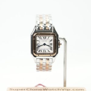 Cartier Panthère Two-Tone Rose Gold White Dial Two-Tone Rose Gold Bracelet 27x37mm Replica Watches - 1-222-scaled