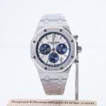 Audemars Piguet Royal Oak Chronograph 26315ST Steel Model Silver Grande Tapisserie Dial Blue Sub-dials Steel Bracelet 38mm Replica Watch - 1-226-scaled