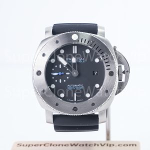 Panerai Submersible PAM00973 Steel Black Dial Brushed Steel Bezel Black Rubber Strap 42mm Replica Watches - 1-235-scaled