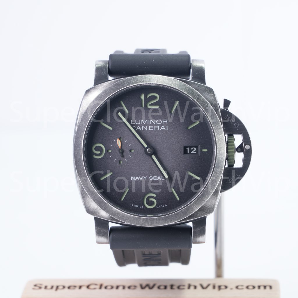 Panerai Luminor Marina Navy SEALs PAM01412 Brunito eSteel Grey-Black Gradient Dial Black Rubber Strap 44mm Replica Watches - 1-236-scaled