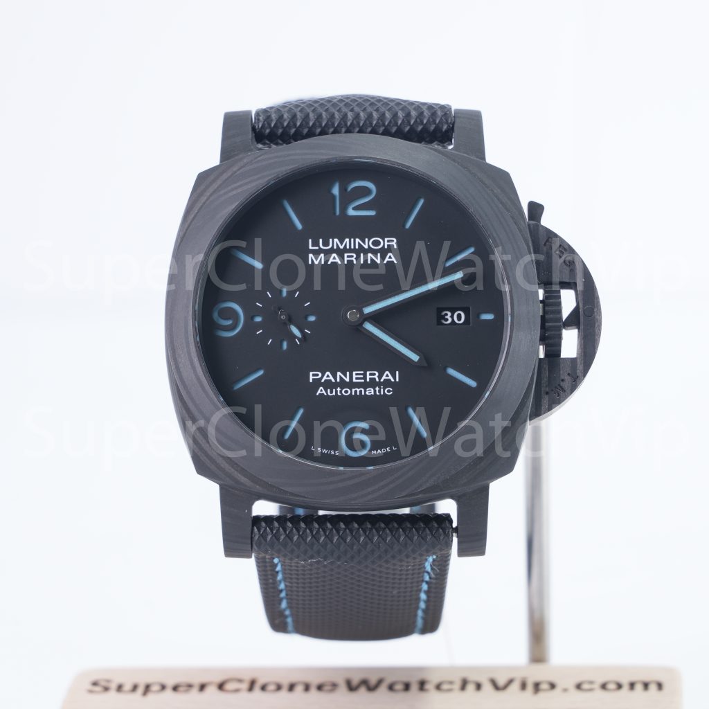 Panerai Luminor Marina PAM02661 Carbotech Black Dial Blue Lume Black Rubber Strap 44mm Replica Watches - 1-238-scaled