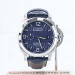 Panerai Luminor Marina PAM01313 Steel Blue Sunray Dial Polished Bezel Dark Blue Alligator Leather Strap 44mm Replica Watches - 1-240-scaled