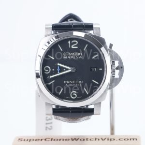 Panerai Luminor Marina PAM01312 Steel Model Black Dial Black Leather Strap 44mm Replica Watches - 1-242-scaled