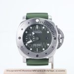 Panerai Submersible Verde Militare PAM01055 Steel Green Dial Green Rubber Strap 42mm Replica Watches - 1-243-scaled
