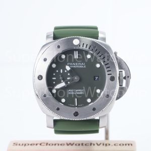 Panerai Submersible Verde Militare PAM01055 Steel Green Dial Green Rubber Strap 42mm Replica Watches - 1-243-scaled