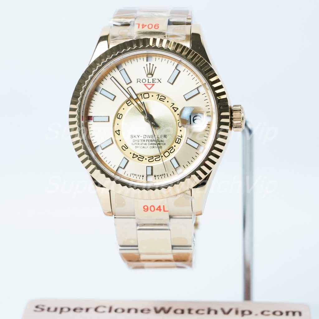 Rolex-Sky-Dweller-326238-Gold-Dial-Yellow-Gold-42mm Super Clone Watches Replica Watches - 1-246-scaled