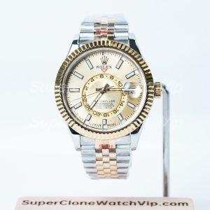 Rolex-Sky-Dweller-326933-Gold-Dial-Steel-Gold-42mm Super Clone Watches Replica Watches - 1-247-scaled
