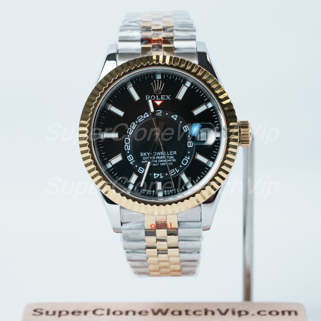 Rolex-Sky-Dweller-326933-Black-Dial-Steel-Gold-42mm Super Clone Watches Replica Watches - 1-251-scaled