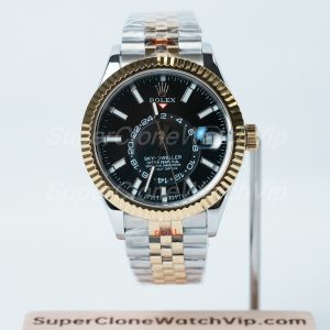 Rolex-Sky-Dweller-326933-Black-Dial-Steel-Gold-42mm Super Clone Watches Replica Watches - 1-251-scaled