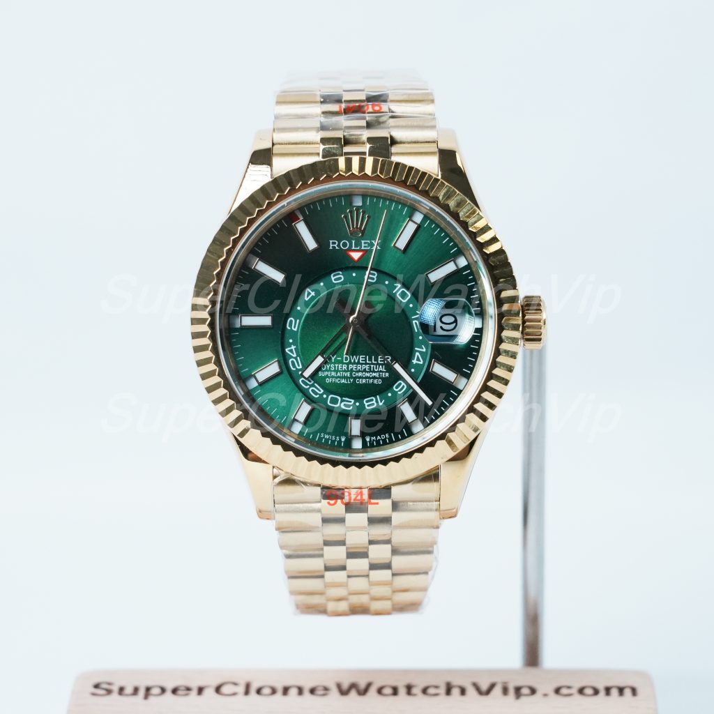 Rolex-Sky-Dweller-326238-Forest-Green-Dial-Yellow-Gold-42mm Super Clone Watches Replica Watches - 1-253-scaled