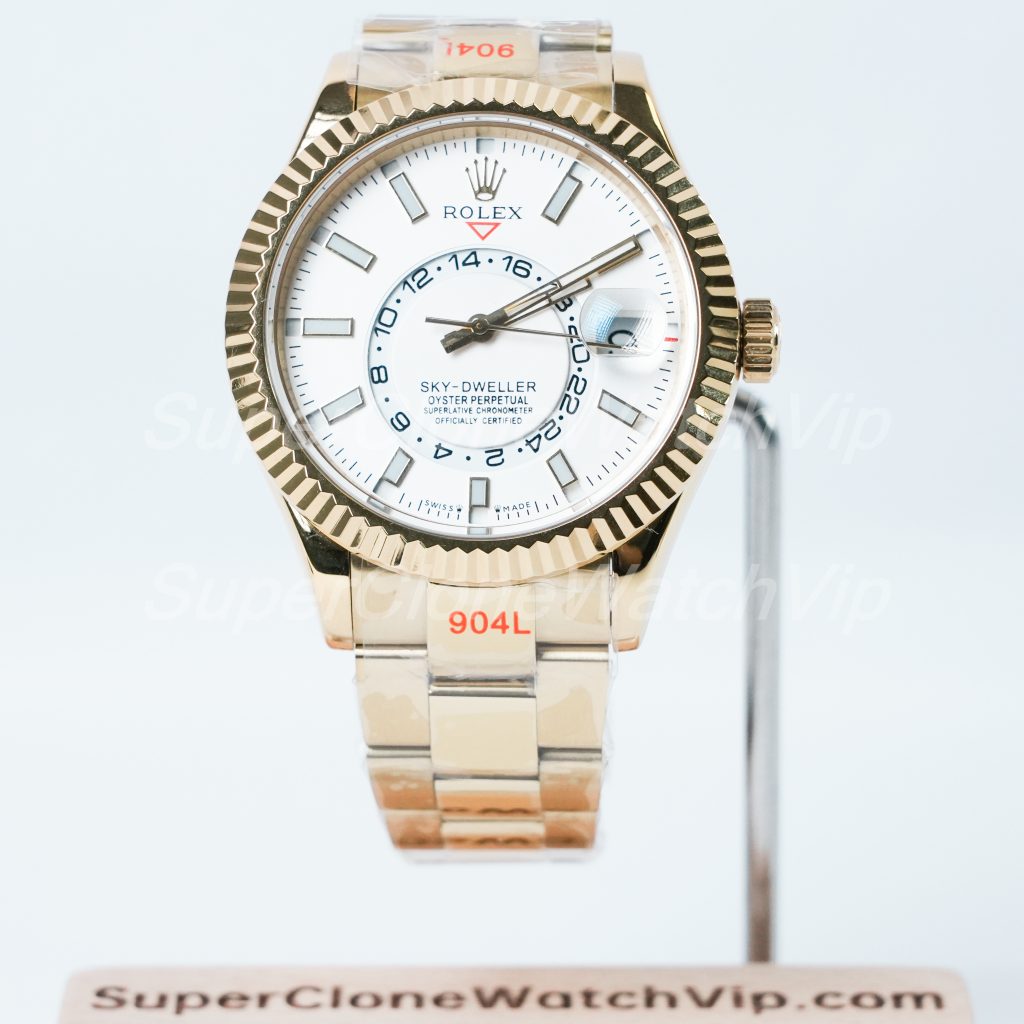 Rolex-Sky-Dweller-336239-White-Dial-Yellow-Gold-42mm Super Clone Watches Replica Watches - 1-256-scaled
