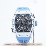 Richard Mille RM 35-03 Rafael Nadal Butterfly Rotor White Quartz TPT Blue Rubber Strap 49mm Replica Watch - 1-99-scaled