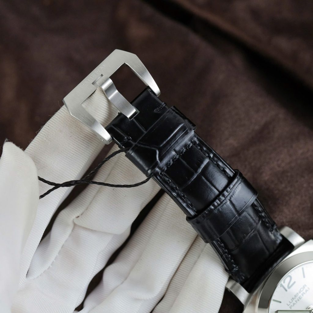 Panerai Luminor BiTempo PAM01367 Steel Model White Dial Black Alligator Leather Strap 44mm Replica Watches - 10-132
