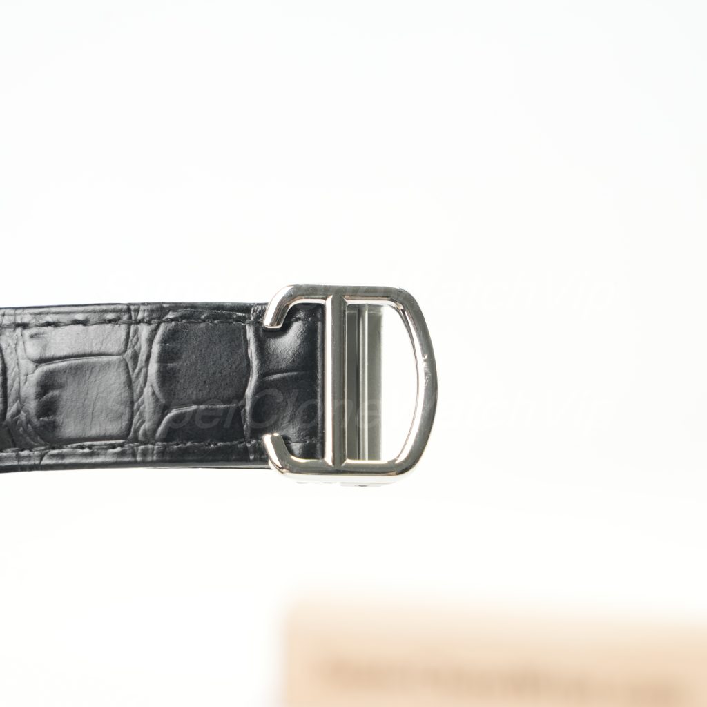 Cartier Drive de Cartier Steel Model Diamond Bezel Black Dial Black Alligator Leather Strap 40mm Replica Watches - 10-138-scaled