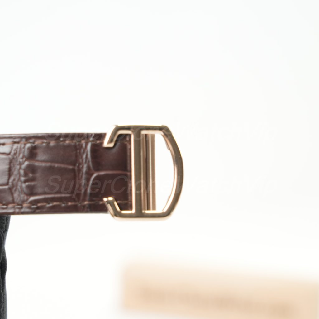 Cartier Drive de Cartier Rose Gold Silver Dial Brown Alligator Leather Strap 40mm Replica Watches - 10-141-scaled