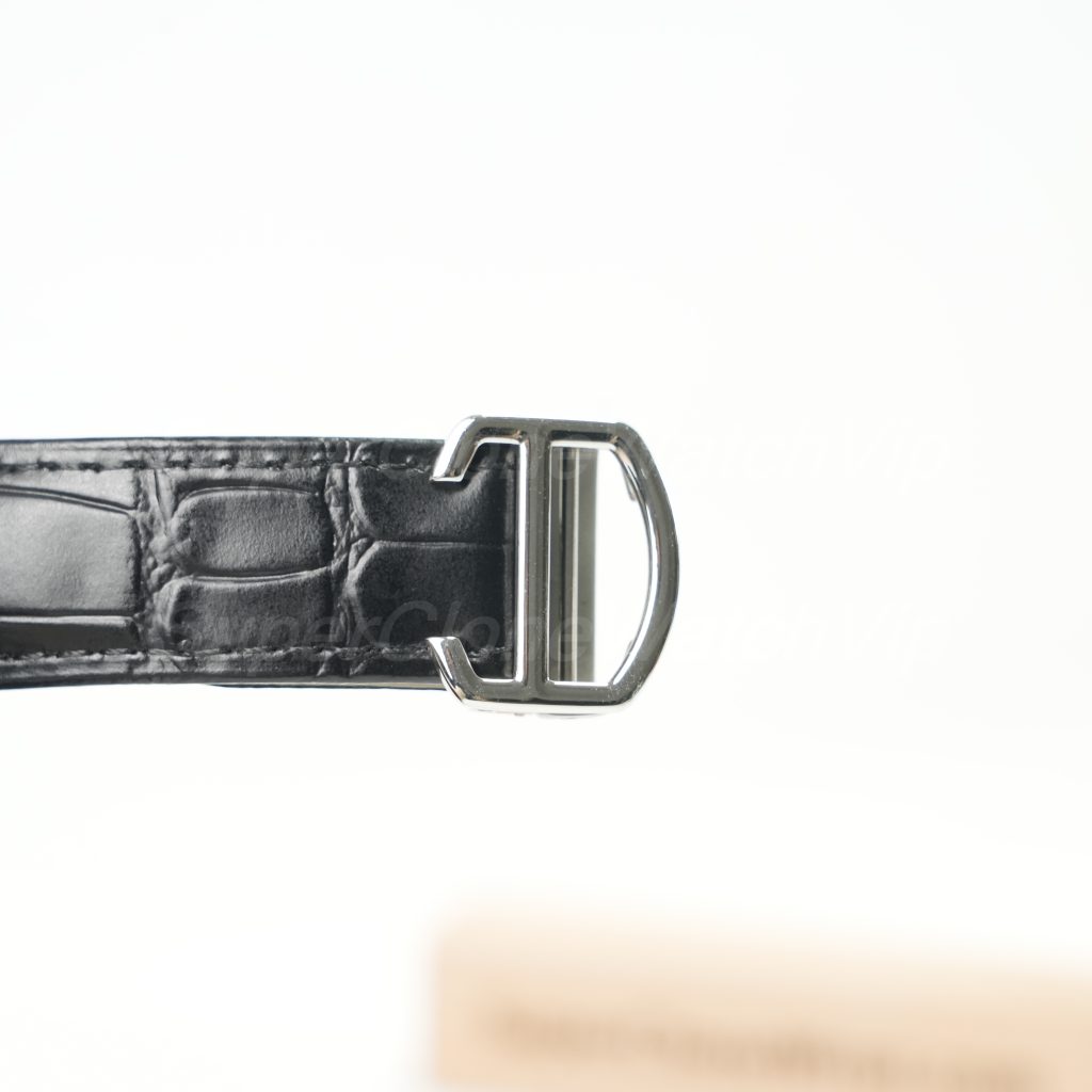 Cartier Drive de Cartier Steel Model Blue Dial Black Alligator Leather Strap 40mm Replica Watches - 10-142-scaled