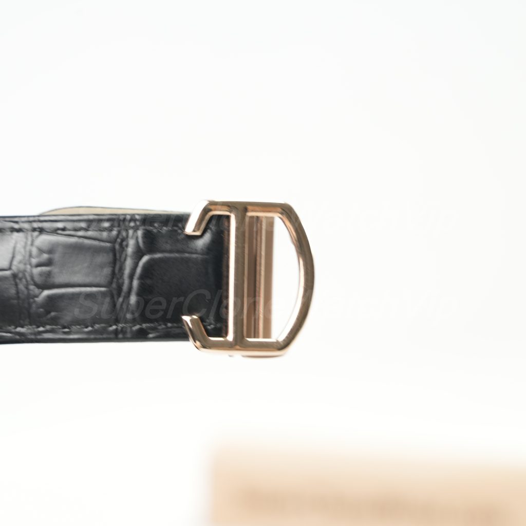 Cartier Drive de Cartier Rose Gold Diamond Bezel White Dial Black Alligator Leather Strap 40mm Replica Watches - 10-143-scaled
