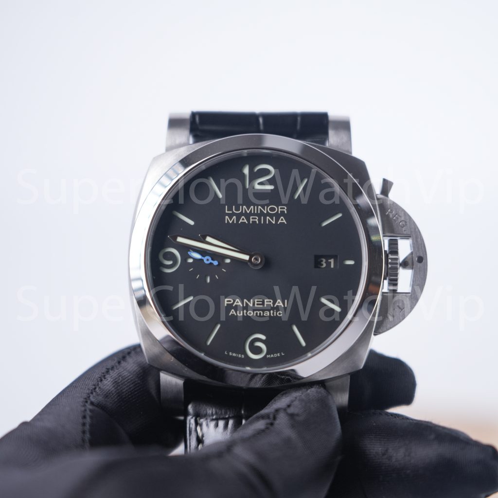 Panerai Luminor Marina PAM01312 Steel Model Black Dial Black Leather Strap 44mm Replica Watches - 10-159-scaled