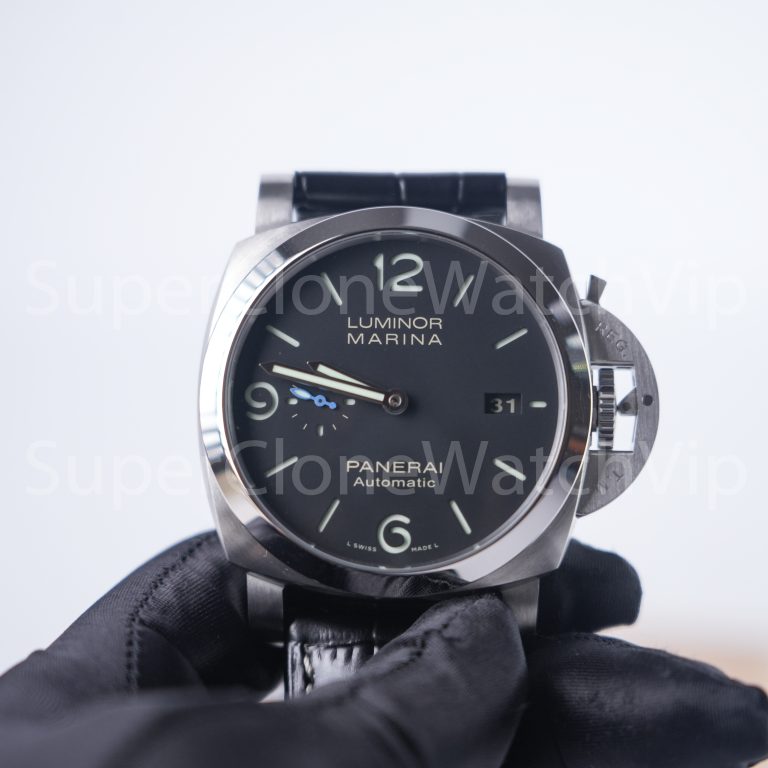 Panerai Luminor Marina PAM01312 Steel Model Black Dial Black Leather Strap 44mm Replica Watches - 10-159-scaled