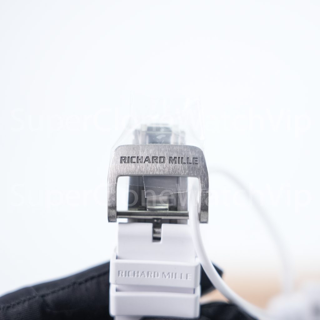 Richard Mille RM 055 Bubba Watson White Ceramic Skeleton Dial White Rubber Strap 49mm Replica Watch - 11-17-scaled