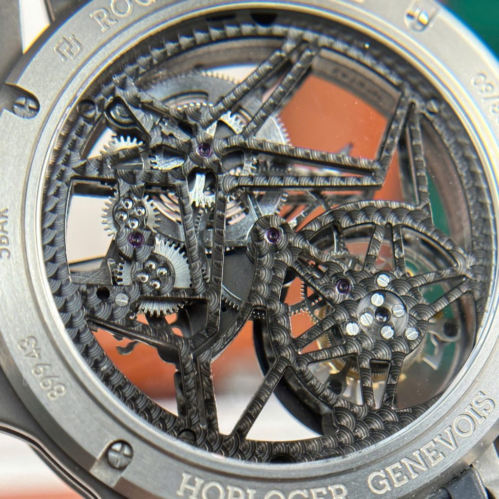 Roger Dubuis Excalibur Spider RDDBEX0545 Titanium Skeleton Dial Titanium Bezel Black Rubber Strap 45mm Replica Watches - 11-27