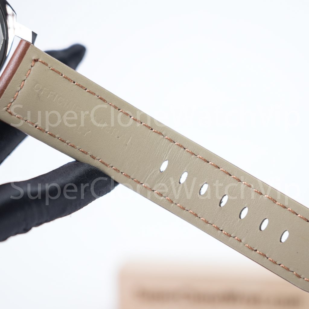 Panerai Luminor Marina PAM00111 Steel Black Dial Brown Leather Strap 44mm Replica Watches - 11-32-scaled