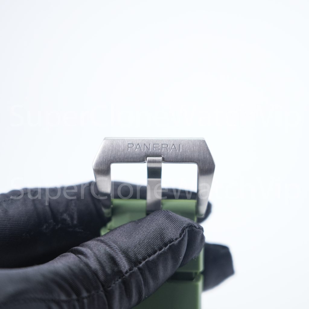 Panerai Submersible Verde Militare PAM01055 Steel Green Dial Green Rubber Strap 42mm Replica Watches - 12-11-scaled
