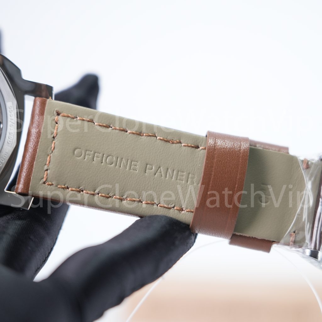 Panerai Luminor Marina PAM00111 Steel Black Dial Brown Leather Strap 44mm Replica Watches - 13-4-scaled