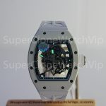 Richard Mille RM 055 Bubba Watson White Ceramic Skeleton Dial White Rubber Strap 49mm Replica Watch - 2-100-scaled