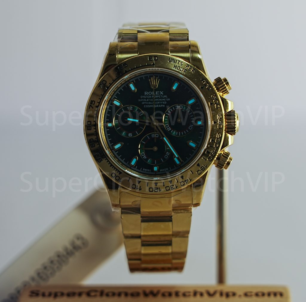 Rolex Cosmograph Daytona 116508 Yellow Gold Green Dial 40mm Replica Watch - 2-121-scaled