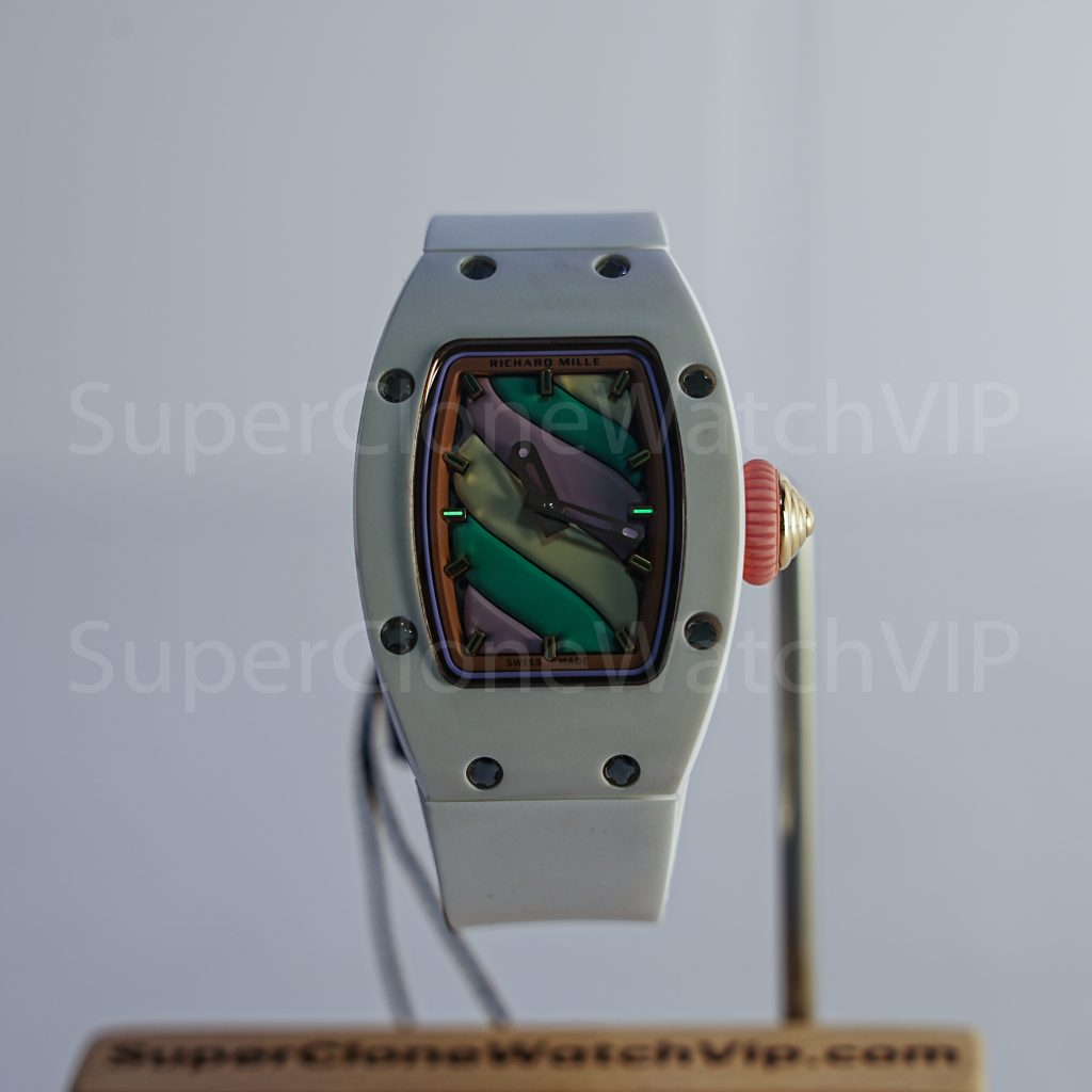 Richard Mille RM 07-03 Bonbon Steel Marshmallow Dial Steel Bezel White Rubber Strap 31mm Replica Watch - 2-174-scaled