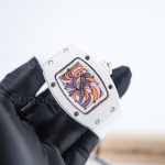 Richard Mille Bonbon RM 07-03 Steel(Ceramic-finish) Swirl Dial Steel Bezel White Rubber Strap 31mm Replica Watch - 2-175-scaled