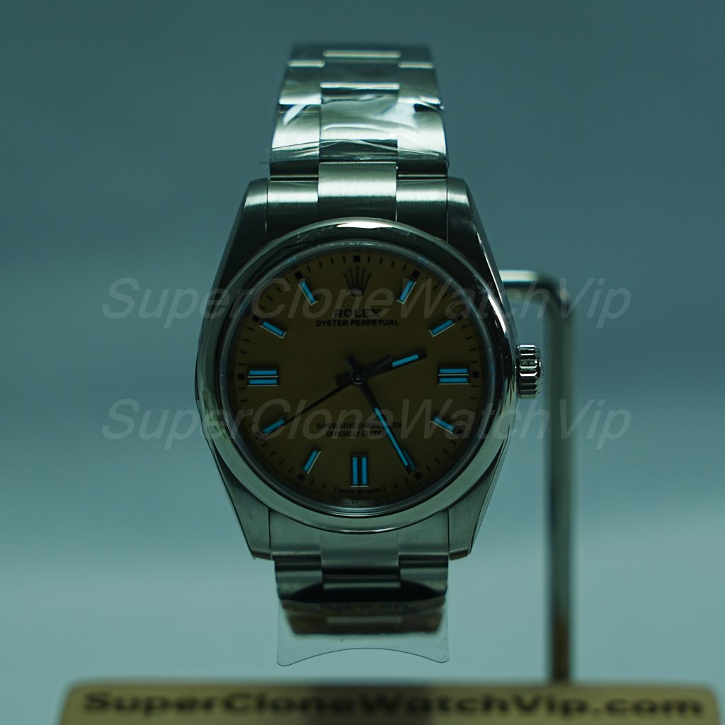 Rolex Oyster Perpetual Steel Model Light Brown Dial Oyster Bracelet 36mm Replica Watch - 2-186-scaled