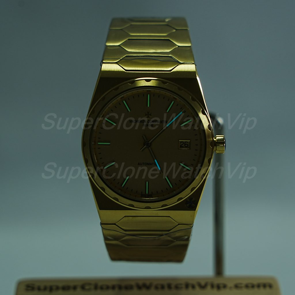 Vacheron Constantin Historiques 222 18K Yellow Gold Gold Dial Hexagonal Bracelet 37mm Replica Watch - 2-196-scaled