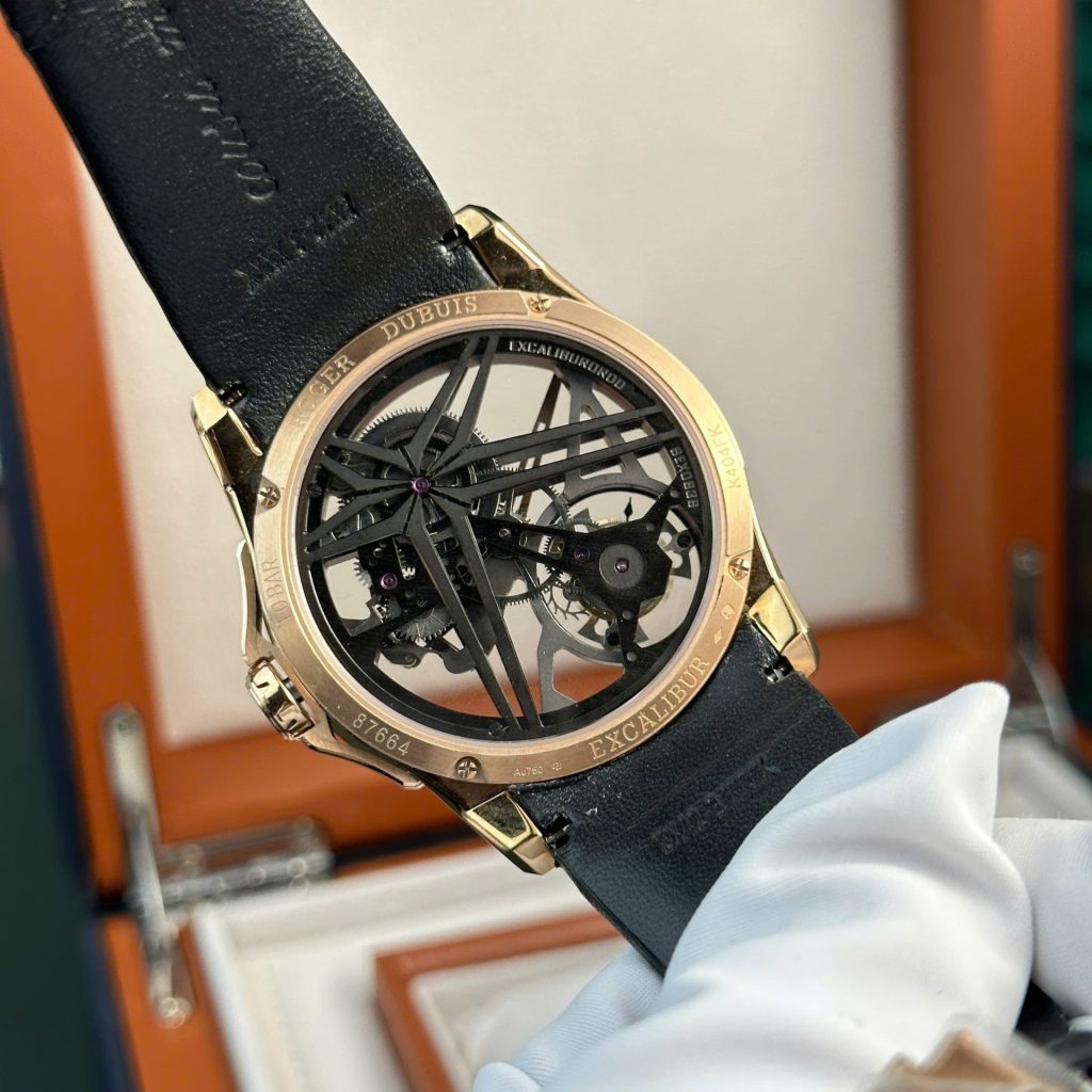 Roger Dubuis Excalibur RDDBEX0836 18K Rose Gold Skeleton Dial Rose Gold Bezel Black Rubber Strap 42mm Replica Watches - 2-202