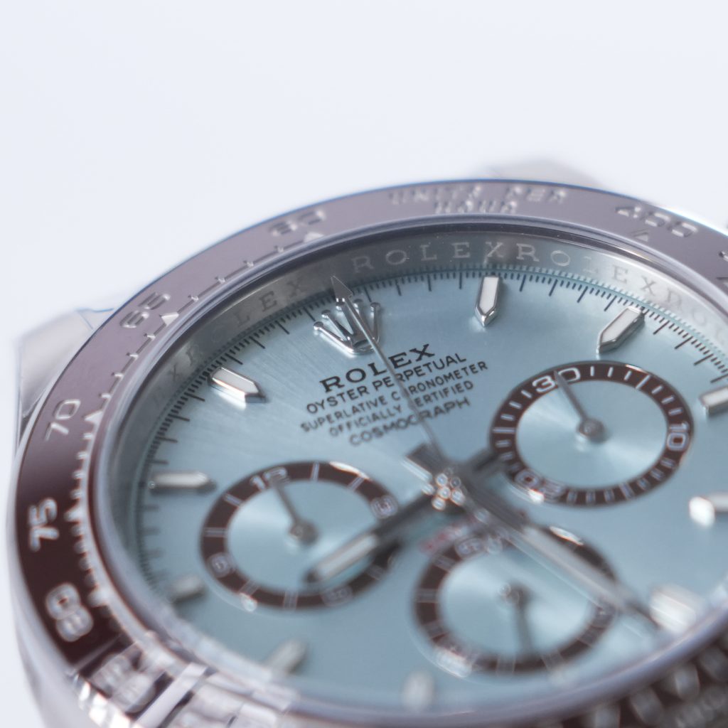 QC photo close-up for replica watch dial and bezel inspection