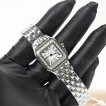 Cartier Panthère Steel Model Diamond Bezel White Dial Steel Bracelet 22x30mm Replica Watches - 2-226-scaled