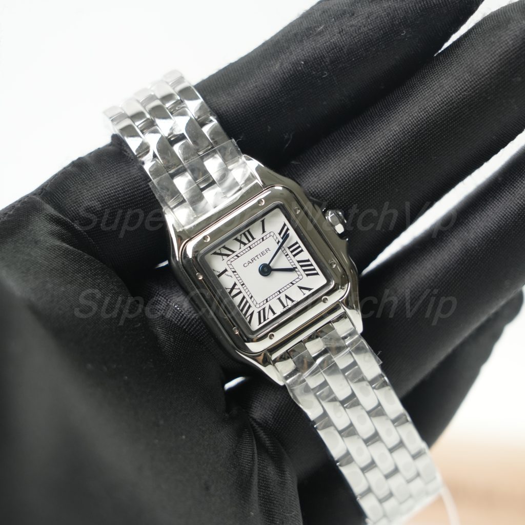 Cartier Panthère Steel Model White Dial Steel Bracelet 22x30mm Replica Watches - 2-229-scaled