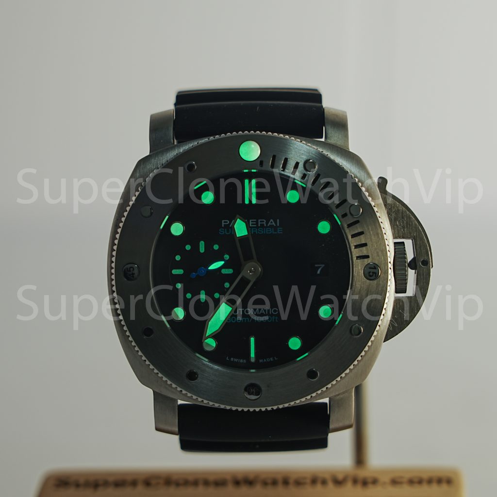 Panerai Submersible PAM00973 Steel Black Dial Brushed Steel Bezel Black Rubber Strap 42mm Replica Watches - 2-244-scaled