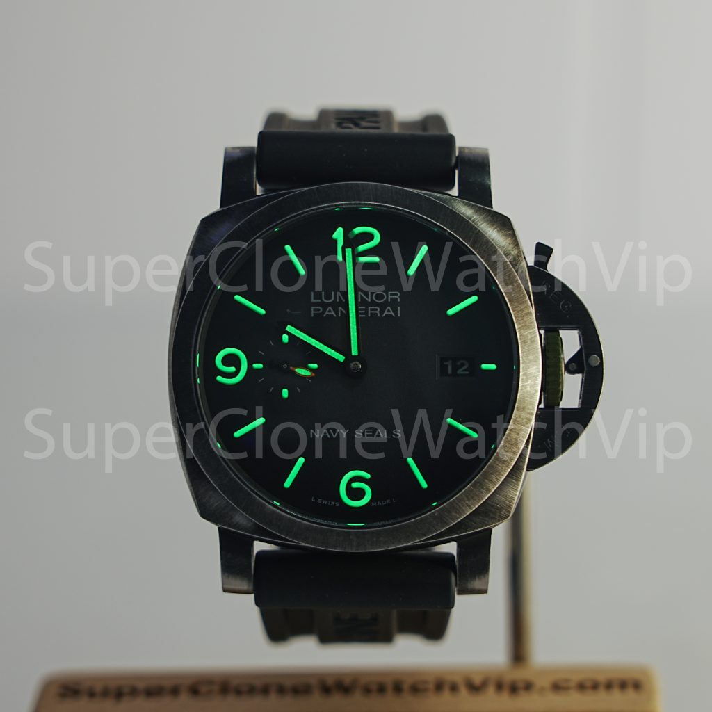 Panerai Luminor Marina Navy SEALs PAM01412 Brunito eSteel Grey-Black Gradient Dial Black Rubber Strap 44mm Replica Watches - 2-247-scaled