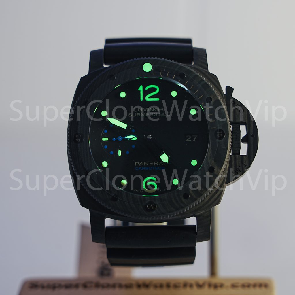 Panerai Luminor Submersible 1950 PAM00616 Carbotech Black Dial Carbon Fiber Bezel Black Rubber Strap 47mm Replica Watches - 2-250-scaled